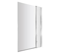 Balterley 998 x 1433mm Bath Shower Screen, Rectangular Shower Screens for Baths with Fixed Panel, 6mm Toughened Safety Bath Door Screen, 180° Pivot Double Panel Reversible Door Screens (Chrome)
