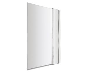 Balterley 998 x 1433mm Bath Shower Screen, Rectangular Shower Screens for Baths with Fixed Panel, 6mm Toughened Safety Bath Door Screen, 180° Pivot Double Panel Reversible Door Screens (Chrome)