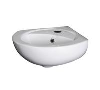 Balterley Adley Cloakroom Wall Hung Corner 1 Tap Hole Basin Overflow 450mm White Balterley White