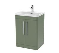 Balterley Aldershawe 600mm Floor Standing 2 Door Vanity Unit With Basin & 1 Tap Hole - Satin Green