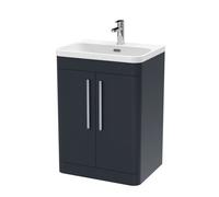 Balterley Aldershawe 600mm Floor Standing 2 Door Vanity Unit With Thin-Edge Ceramic Basin - Dark Grey