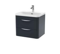 Balterley Aldershawe 600mm Wall Hung 2 Drawer Vanity Unit With Thin-Edge Ceramic Basin - Dark Grey