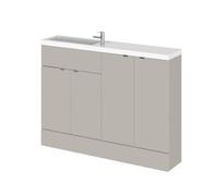 Balterley Alrewas Contemporary 2 Door Floor Standing Compact Combination Unit With Basin, Pebble Grey, 1200mm