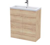 Balterley Alrewas Contemporary 2 Door Floor Standing Vanity Unit With Basin, Bleached Oak, 800mm