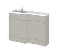Balterley Alrewas Contemporary 2 Door Left-Hand Floor Standing Combination Unit With Basin, Pebble Grey, 1200mm