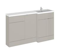 Balterley Alrewas Contemporary 2 Door Right-Hand Floor Standing Combination Unit With Basin, Pebble Grey, 1500mm