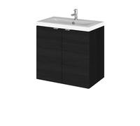 Balterley Alrewas Contemporary 2 Door Wall Hung Vanity Basin Unit, Black, 600mm in Black Balterley Black