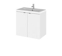 Balterley Alrewas Contemporary 2 Door Wall Hung Vanity Unit With Basin, Gloss White, 600mm