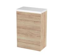 Balterley Alrewas Contemporary Floor Standing Wc Unit With Worktop, Bleached Oak, 600mm