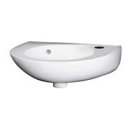 Balterley Anslow Cloakroom Wall Hung 1 Tap Hole Round Ceramic Basin with Overflow, 350mm - White