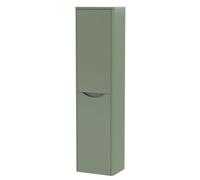 Balterley Arch Modern Bathroom 1 Soft Close Door Wall Hung Tall Cabinet, Satin Green, 356mm