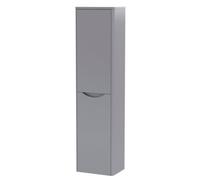 Balterley Arch Modern Bathroom 1 Soft Close Door Wall Hung Tall Cabinet, Satin Grey, 356mm