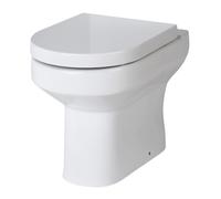 Balterley Round Back to Wall Toilet Pan, Round Design Back-to-Wall Toilet Unit, Space Saving Toilets for Bathroom, Easy to Clean BTW Toilets for Bathrooms - 370mm x 520mm x 410mm (White)