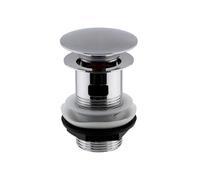 Balterley Basin Waste, Push Button Basin Waste, Round Click Clack Wastes for Bathroom Basins, Slotted Sprung Bathroom Sink Wastes, Slotted for Overflow - 61 x 97 x 61mm (Chrome)