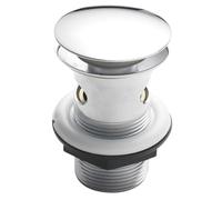 Balterley Basin Waste, Push Button Basin Waste, Round Click Clack Wastes for Bathroom Basins, Slotted Sprung Bathroom Sink Wastes, Slotted for Overflow - 61 x 61 x 82mm (Chrome)