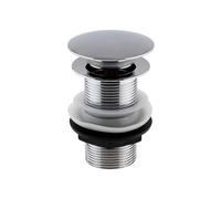 Balterley Basin Waste, Push Button Basin Waste, Round Click Clack Wastes for Bathroom Basins, Unslotted Sprung Bathroom Sink Wastes, Unslotted Without Overflow Hole - 61 x 97 x 61mm (Chrome)