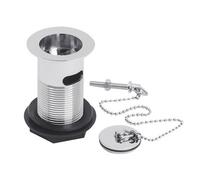 Balterley Basin Waste with Brass Plug & Ball Chain, 60mm x 88mm - Chrome in Silver Balterley Silver