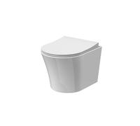 Balterley Baswich Rimless Wall Hung Toilet Pan & Soft Close Sandwich Seat - 363mm X 365mm X 475mm