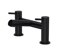 Balterley Bath Filler Tap, Deck Mounted Bathroom Tap Mixer Filler with Dual Lever Handles, Round Body Bathroom Taps, Round Spout Waterfall Bath Mixer Taps - 228 x 156 x 119 mm (Matt Black)
