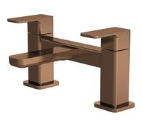 Balterley Bath Filler Tap, Deck Mounted Bathroom Tap Mixer Filler with Dual Lever Handles, Square Body Bathroom Taps, Flat Square Spout Bath Mixer Taps - 230 x 147 x 136 mm (Brushed Bronze)