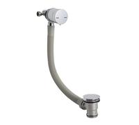 Balterley Bath Filler with Pop Up Waste and Overflow Kit, Round Waste with Round Overflow Temperature Control Knob, Pop Up Bath Plug Replacement, Bathtub Plug Replacement - 68 x 74 x 550 mm (Chrome)