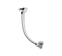 Balterley Bath Filler with Push Button Waste and Overflow Kit, Round Waste with Round Overflow Control Knob, Push Button Plug Replacement, Chrome Bathtub Plug Replacement - 70 x 70 x 115 mm (Chrome)