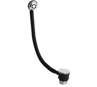 Balterley Bath Push Button Round Waste and Round Overflow Kit, Round Waste with Round Overflow, Push Button Plug Replacement, Chrome Bathtub Plug Replacement - 70 x 70 x 80 mm (Chrome)