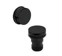 Balterley Bath Push Button Waste and Overflow Set, Round Click Clack Waste with Overflow, Push Button Bath Plug Replacement, Bathtub Plug Replacement, Click Clack Plugs - 70 x 100 x 70 mm (Black)