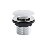 Balterley Bath Push Button Waste, No Overflow, For Baths Up To 25mm Thick, Easy Clean Finish - Chrome