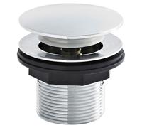 Balterley Bath Push Button Waste, No Overflow, for Baths up to 25mm Thick, Easy Clean Finish - Chrome