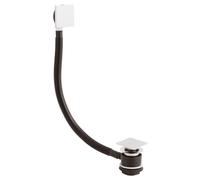 Bath Push Button Waste with Square Overflow for Baths up to 10mm Thick - Chrome