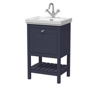 Balterley Bathroom 1 Drawer Vanity & 1 Tap Hole Fireclay Basin, Blue, 531mm in Blue Balterley Blue