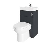 Balterley Bathroom 2 in 1 Basin & WC Toilet Unit - 500 x 355mm, Dark Grey Balterley Dark Grey