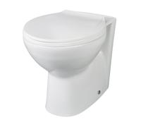 Balterley Round Back to Wall Toilet Pan, Round Design Back-to-Wall Toilet Unit, Space Saving Toilets for Bathroom, Easy to Clean BTW Toilets for Bathrooms - 355mm x 520mm x 400mm (White)