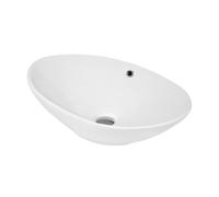 Balterley Oval Ceramic Countertop Vessel with Overflow 588mm in White Balterley White