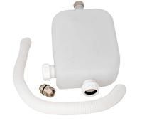 Balterley Bathroom Deck Shower Kit, Water Tank, White Flexible Drain Hose & Connector, Bathroom Deck Mounted Shower Set for Bath Showers - 90 x 300 x 400mm (Chrome/White)