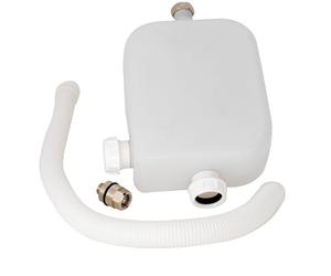 Balterley Bathroom Deck Shower Kit, Water Tank, White Flexible Drain Hose & Connector, Bathroom Deck Mounted Shower Set for Bath Showers - 90 x 300 x 400mm (Chrome/White)