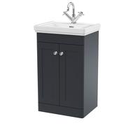 Floor Standing 2 Door Vanity 1 Tap Hole Fireclay Basin 500mm Balterley Grey One Size