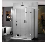 Balterley Bathroom Inline Side Panel Glass, 8mm Glass & Brass Hinges, 900x1950mm in Clear Balterley Clear