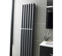 Balterley Bathroom Radiator Towel Rail Hanger, Round Chrome Towel Rail Radiator, Bathroom Towels Hanging Rails for Vertical Round Bar Radiatiors, 350 x 97 x 25mm (Chrome)
