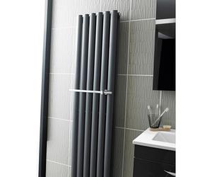 Balterley Bathroom Radiator Towel Rail Hanger, Round Chrome Towel Rail Radiator, Bathroom Towels Hanging Rails for Vertical Round Bar Radiatiors, 350 x 97 x 25mm (Chrome)