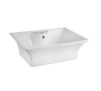 Balterley Bathroom Rectangular Vessel Basin for Countertop, White, 496 mm in White Balterley White