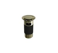 Balterley Bathroom Round Click-Clack Slotted Basin Waste With Overflow, Top Fix Installation, 103 X 60 X 104mm, Brushed Brass