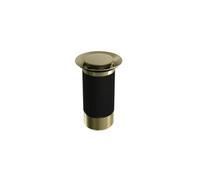 Balterley Bathroom Round Click-Clack Unslotted Basin Waste Without Overflow, Top Fix Installation, 103 X 60 X 104mm, Brushed Brass