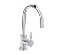 Balterley Bathroom Sink Taps, Mono Basin Mixer Tap, Single Lever Temperature Control Bathroom Tap, Round Body, Tall Arc Spout Monobloc Basin Taps for Cloakroom - 53 x 188 x 288mm (Chrome)
