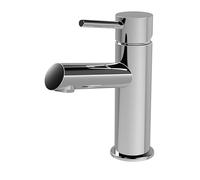 Balterley Bathroom Sink Taps, Mono Basin Mixer Tap with Push Button Waste, Single Lever Temperature Control Bathroom Tap, Round Body, Round Spout Basin Taps for Cloakroom - 52 x 149 x 166mm (Chrome)