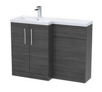 Furniture Combination Vanity Basin and WC Unit Left Hand - 1100mm x 390mm - Anthracite