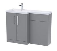 Vanity Basin and WC Unit Left Hand Satin Grey 1100mm x 390mm Balterley Grey One Size