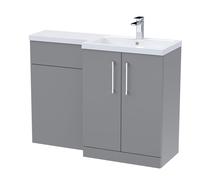 Level Furniture Combination Vanity Basin and WC Unit Right Hand - 1100mm x 390mm - Satin Grey - Balterley