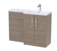 Vanity Basin and WC Unit Right Hand Solace Oak 1100mm x 390mm Balterley Brown One Size